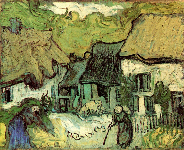 Thatched Cottages In Jorgus Van Gogh Oil Painting